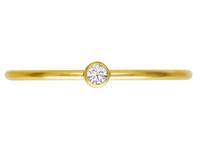 Gold Filled Stacking 2mm White     Cubic Zirconia Ring Large - Standard Image - 1