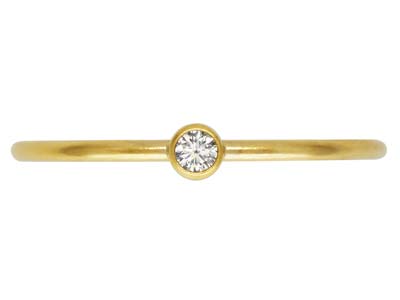 Gold Filled Stacking 2mm White     Cubic Zirconia Ring Small