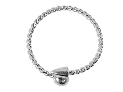 Sterling Silver Rope Design        Adjustable Ring - Standard Image - 2