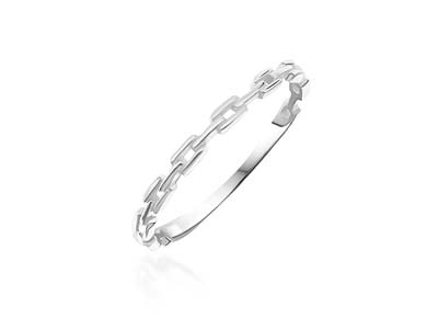 Sterling Silver Chain Link Design  Ring Size O