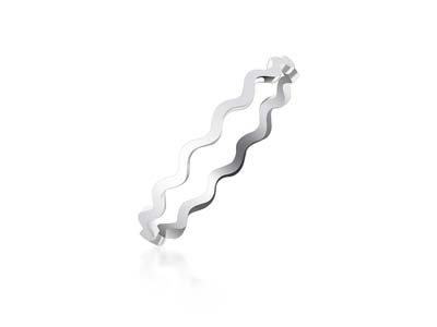Sterling Silver Squiggle Wave      Design Ring Size O