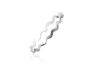 Sterling Silver Squiggle Wave      Design Ring Size O - Standard Image - 1