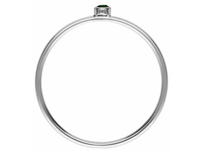 Sterling Silver May Birthstone     Stacking Ring 2mm Green            Cubic Zirconia - Standard Image - 3