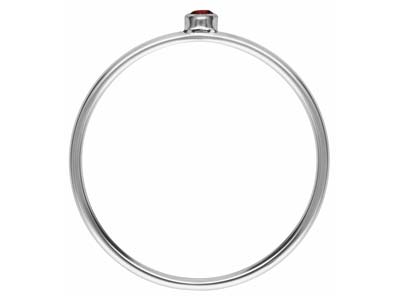 Sterling Silver July Birthstone    Stacking Ring 2mm Ruby             Cubic Zirconia - Standard Image - 3
