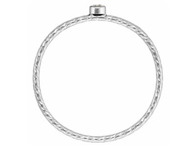 Sterling Silver Sparkle Stacking   Ring 2mm White Cubic Zirconia - Standard Image - 3