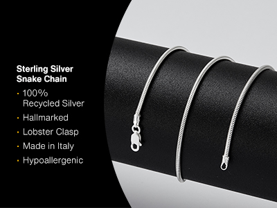Sterling Silver 1.6mm Snake Chain  28