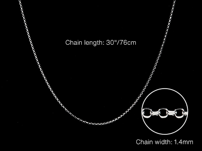 Sterling Silver 1.4mm Diamond Cut   Belcher Chain 30