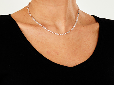 Sterling Silver 3.1mm Diamond Cut  Belcher Chain 16