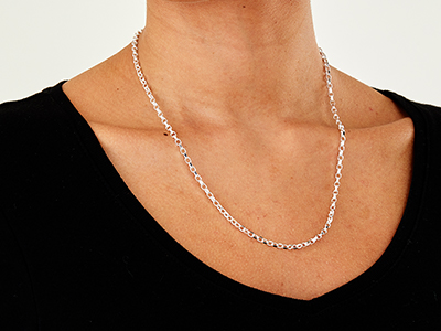 Sterling Silver 3.1mm Diamond Cut  Belcher Chain 20