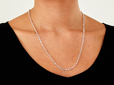 Sterling Silver 3.1mm Diamond Cut  Belcher Chain 22