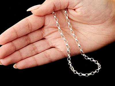 Sterling Silver 4.0mm Diamond Cut  Belcher Chain 24