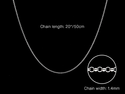 Sterling Silver 1.4mm Belcher Chain 20