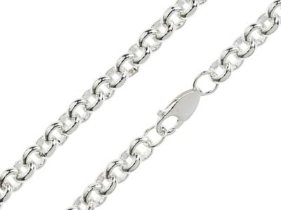 Sterling Silver 6.0mm Round Belcher Chain 18''/45cm Hallmarked - Standard Image - 1