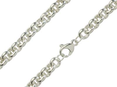 Sterling Silver 7.4mm Round Belcher Chain 1845cm Hallmarked