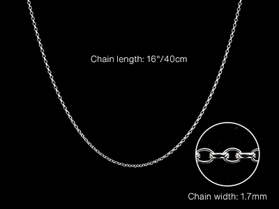 Sterling Silver 1.7mm Belcher Chain 16