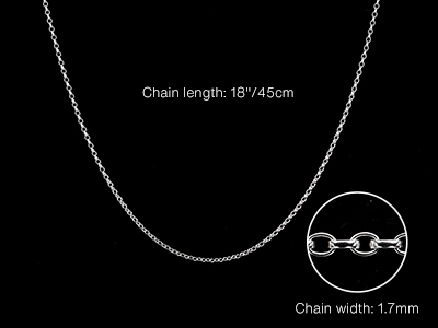 Sterling Silver 1.7mm Belcher Chain 18