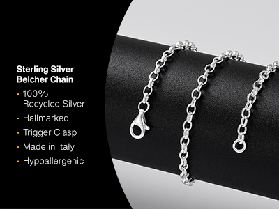 Sterling Silver 3.0mm Belcher Chain 20