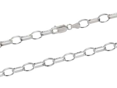 Sterling Silver 4.45mm Oval Belcher Chain 18