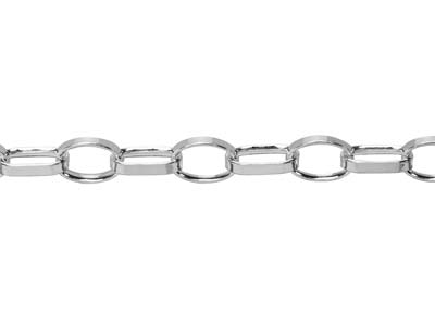 Sterling Silver 4.45mm Oval Belcher Chain 18