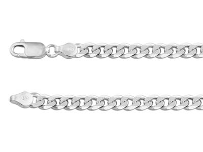 Sterling Silver 5.5mm Diamond Cut  Curb Chain 18