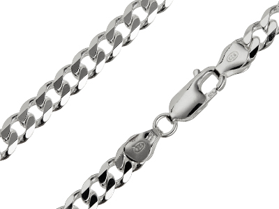 Sterling Silver 5.5mm Diamond Cut  Curb Chain 18