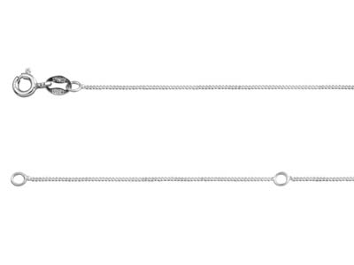Sterling Silver 1.0mm Diamond Cut  Extendable Curb Chain              16-1840-45cm Unhallmarked