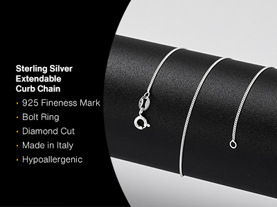 Sterling Silver 1.0mm Diamond Cut  Extendable Curb Chain              20-22