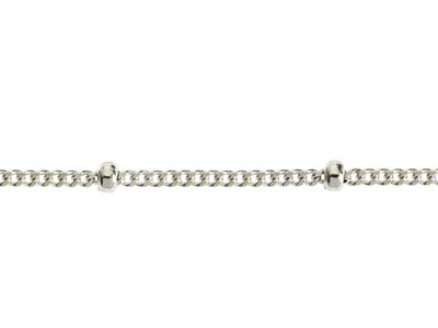 Sterling Silver 1.0mm Curb Chain   With Bead Stations 16