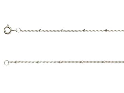Sterling Silver 1.0mm Curb Chain   With Bead Stations 18