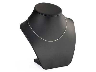 Sterling Silver 1.0mm Curb Chain   With Bead Stations 18