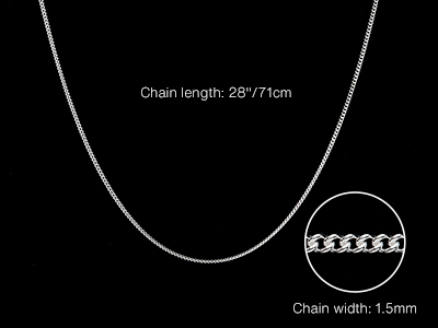 Sterling Silver 1.5mm Curb Chain    28
