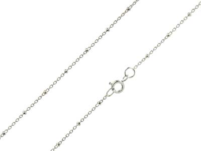 Sterling Silver 1.7mm Trace Chain  With Bead Stations 1845cm