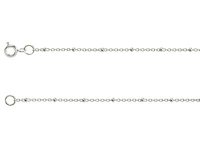 Sterling Silver 1.7mm Oval Trace Chain With Bead Station 18''/45cm Unhallmarked - Standard Image - 2