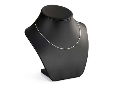 Sterling Silver 1.7mm Oval Trace Chain With Bead Station 18''/45cm Unhallmarked - Standard Image - 4