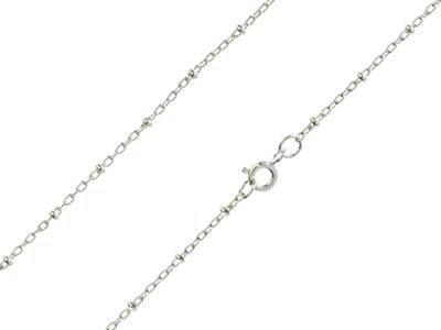 Sterling Silver 2.1mm Trace Chain  With Bead Stations 1640cm