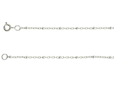 Sterling Silver 2.1mm Trace Chain  With Bead Stations 16