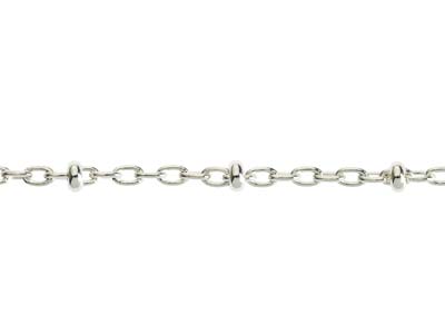 Sterling Silver 2.1mm Trace Chain  With Bead Stations 16