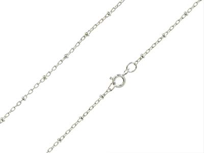 Sterling Silver 2.1mm Trace Chain  With Bead Stations 1845cm
