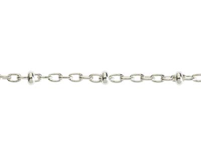 Sterling Silver 2.1mm Trace Chain  With Bead Stations 18