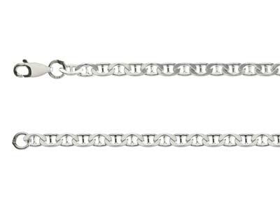 Sterling Silver 3.7mm Filed Anchor Curb Chain 16