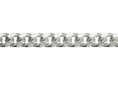 Sterling Silver 5.6mm Filed Bevelled Curb Chain 18''/45cm Hallmarked - Standard Image - 3