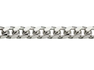 Sterling Silver 6.4mm Filed Bevelled Curb Chain 18''/45cm Hallmarked - Standard Image - 3