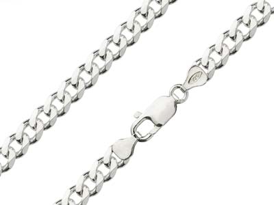Sterling Silver 6.5mm Metric Curb  Chain 1845cm Hallmarked