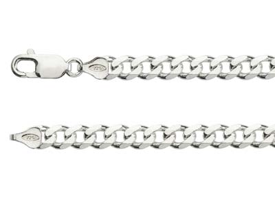 Sterling Silver 6.5mm Diamond Cut Metric Curb Chain 18''/45cm Hallmarked - Standard Image - 2