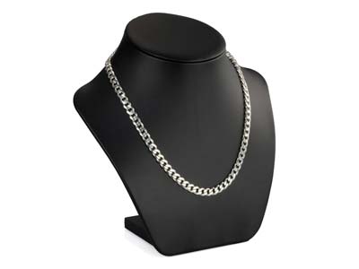 Sterling Silver 6.5mm Diamond Cut Metric Curb Chain 18''/45cm Hallmarked - Standard Image - 4
