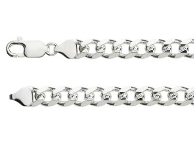 Sterling Silver 7.6mm Diamond Cut Metric Curb Chain 20''/50cm Hallmarked - Standard Image - 2