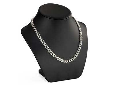 Sterling Silver 7.6mm Diamond Cut Metric Curb Chain 20''/50cm Hallmarked - Standard Image - 4