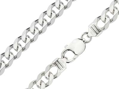 Sterling Silver 9.2mm Metric Curb Chain 18