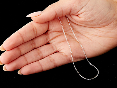 Sterling Silver 1.0mm Diamond Cut  Curb Chain 16