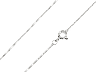 Sterling Silver 0.9mm Diamond Cut  Curb Chain 16